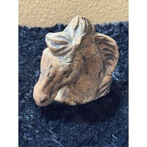 Vintage Stan Langtwait Horse Head Figurine Sculpture Stone Mt St Helens Ash